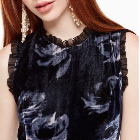 EUC Kate Spade blue velvet dress- perfect for fall and winter. Size 8. - Picture 4 of 4